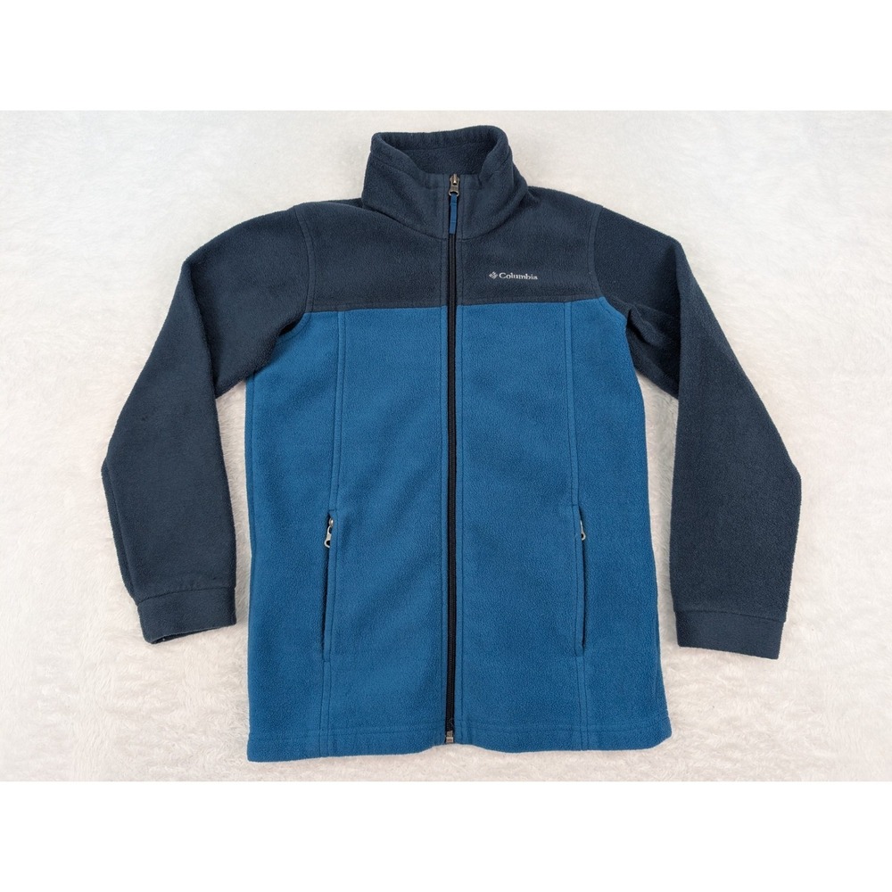 Columbia Full Zip Jacket Youth M Blue Fleece Zip Pockets Lightweight
